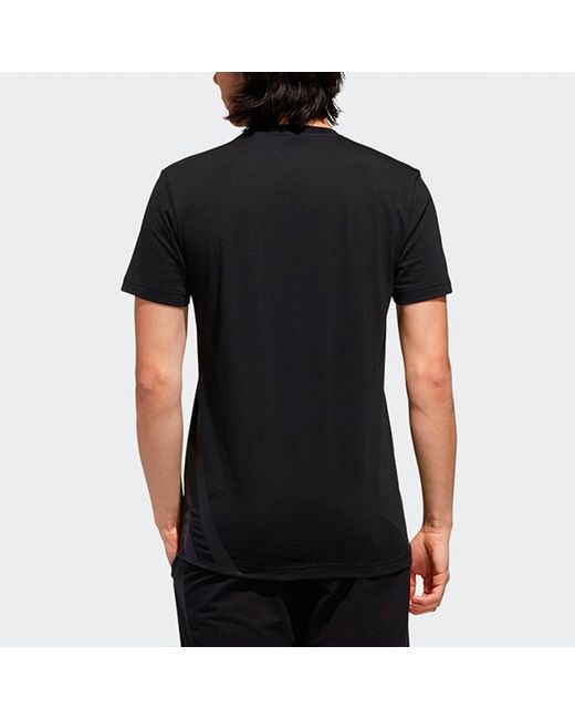Adidas Black Neo Fav Brnd Gr T Large Logo Printing Knit Sports Short Sleeve for men