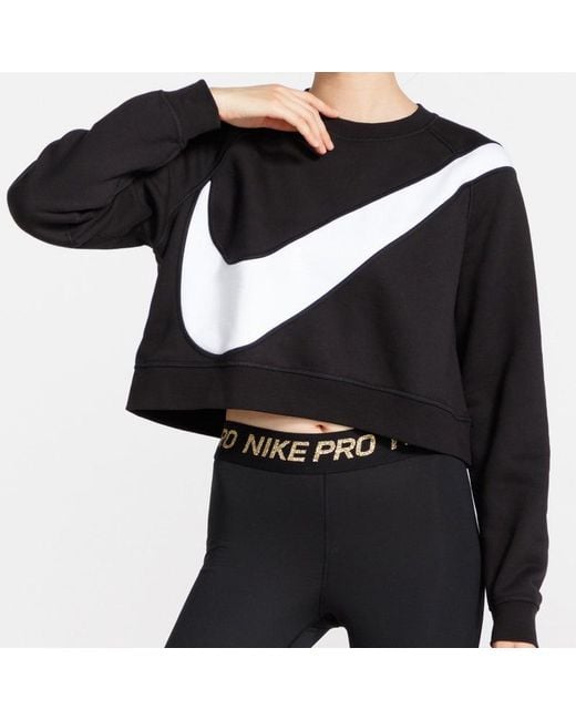 Nike Blue (Wmns) Sportswear Swoosh Large Round Neck