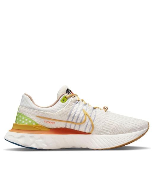 Nike White React Infinity 3 Road Running Shoes for men