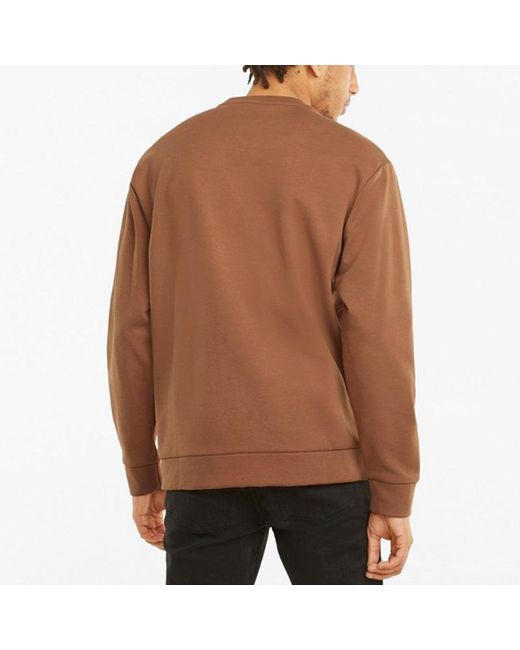 PUMA Brown Winterized Crew Logo for men