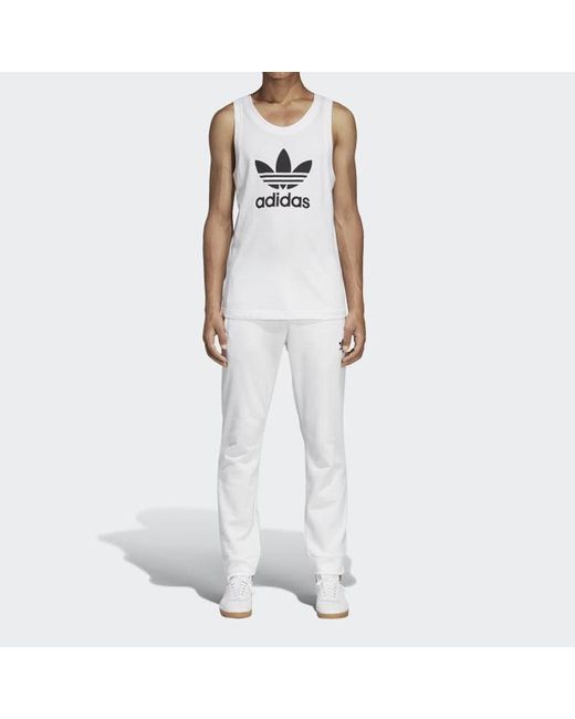 Adidas White Originals Trefoil Logo Sleeve Less Sport Vest for men