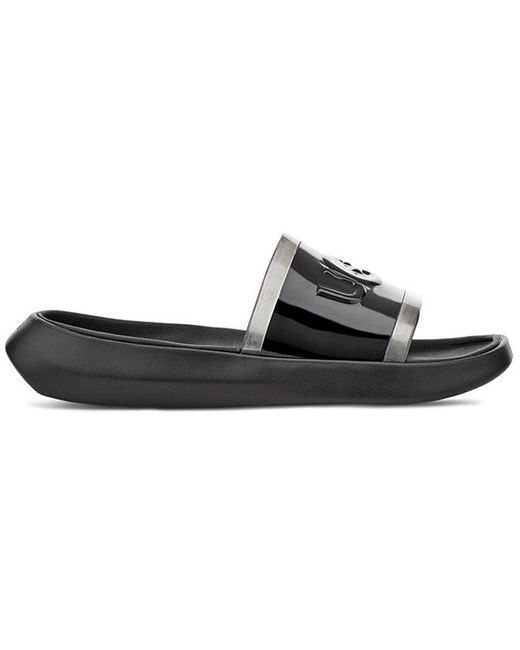 UGG Hilama Slide Black Slippers | Lyst