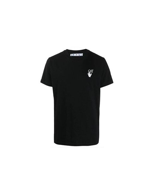 Off-White c/o Virgil Abloh Black Ss21 Logo Arrow Printing Pattern Cotton Short Sleeve for men