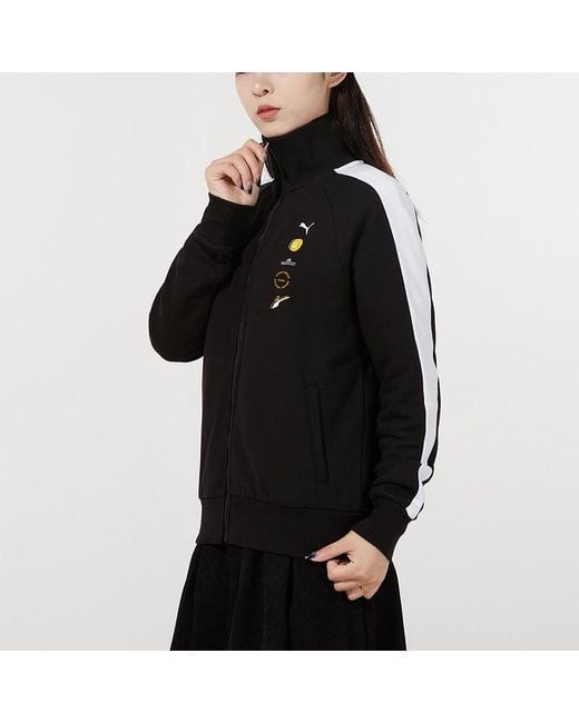 PUMA Black (Wmns) Formstripe Knitting Stand Collar Jacket