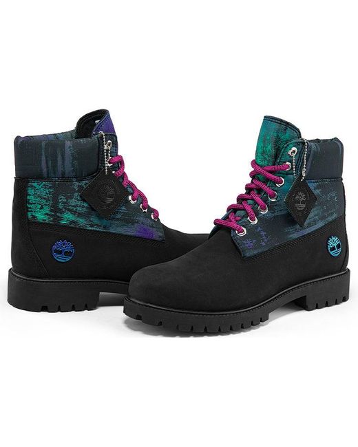Timberland Black Heritage Nl Sky 6 Inch Waterproof Boots Nubuck With Print' for men