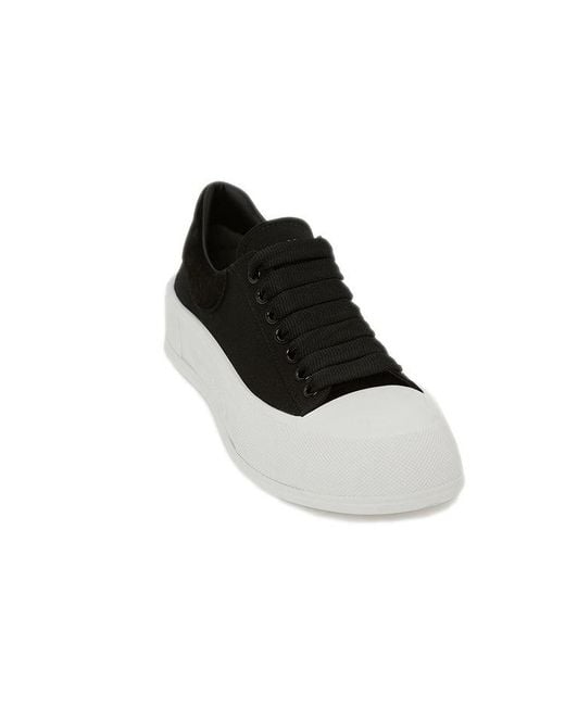 McQueen Black (Wmns) Deck Skate Plimsoll Lace Up