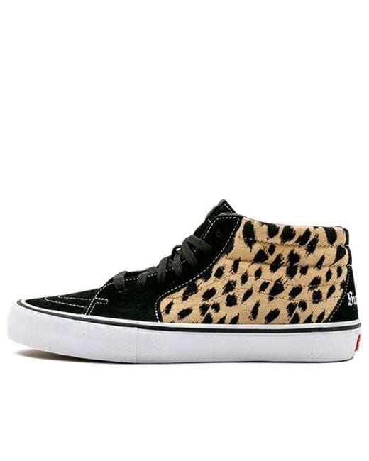Vans Black Supreme X Sk8-Mid Pro 'Cheetah Velvet' for men