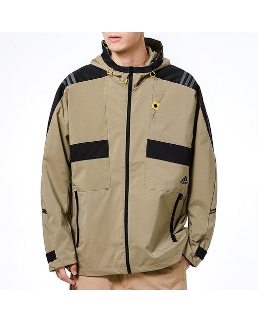 Adidas Green Athleisure Casual Sports Hooded Training Knit Jacket for men