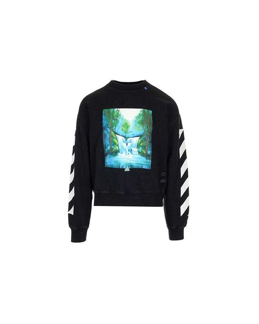 Off-White c/o Virgil Abloh Blue Pullover Loose Printing for men