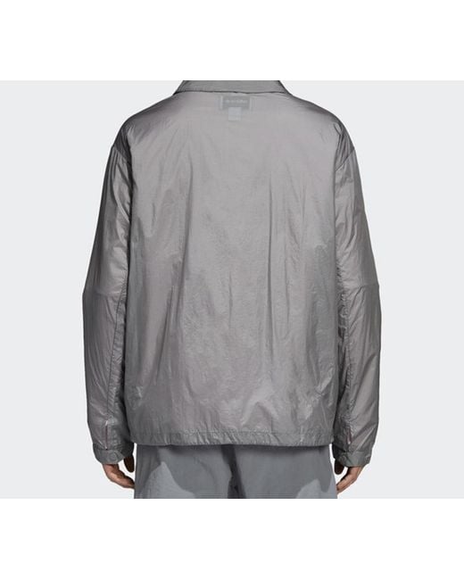 Adidas Gray Originals Nmd Webbing Logo Coach Jacket for men