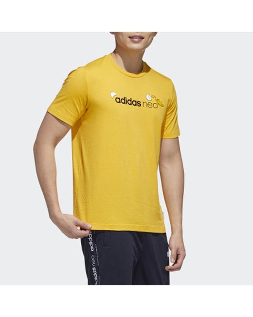 Adidas Yellow Neo Sports Short Sleeve for men