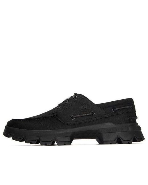 Timberland Black Original Ultra Ek+ Moc Toe Boat Shoes for men