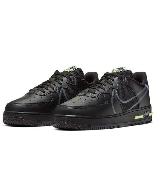 Nike Black Air Force 1 React Star' for men