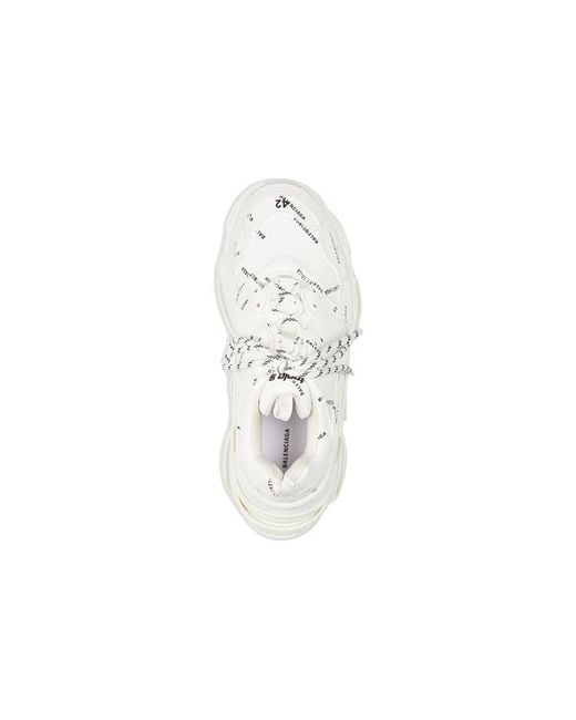Balenciaga White Triple S Sneaker 'Allover Logo for men