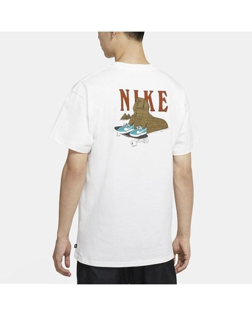 Nike White Sb Back Skateboard Round Neck Short Sleeve for men