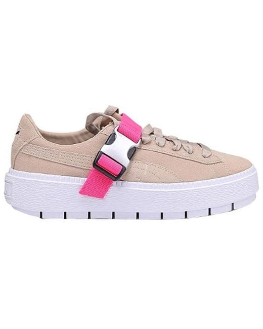 PUMA Pink (Wmns) Fenty X Platform Trace Buckle 'Cement'