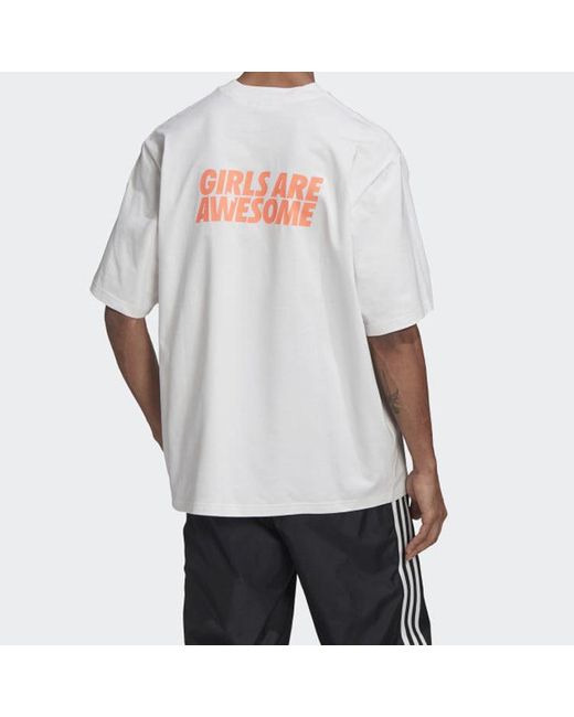 Adidas White Originals Girls Are Awesome Ss20 Logo Tee for men