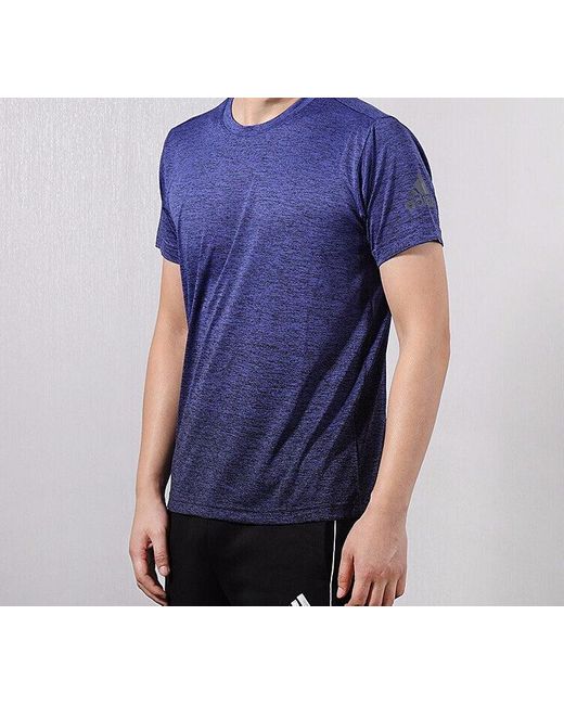 Adidas Blue Freelift Gradi Gradient Training Sports Short Sleeve for men