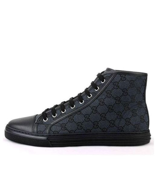 Gucci Black Monogram High Top Sneakers