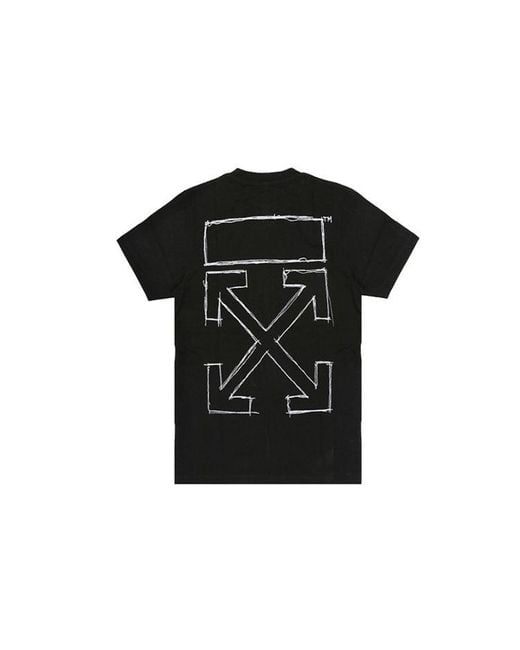 Off-White c/o Virgil Abloh Black C/O Virgil Abloh Small Character Pattern Printing Short Sleeve Ordinary Version for men