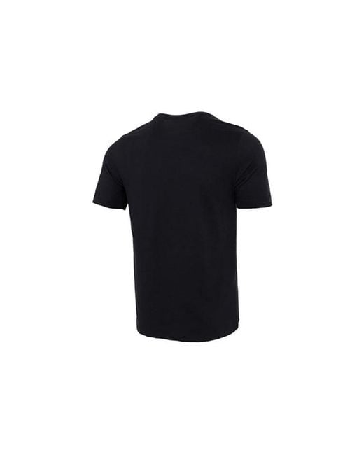 Nike Black Basketball Sports Contrasting Colors Printing Round Neck Short Sleeve for men