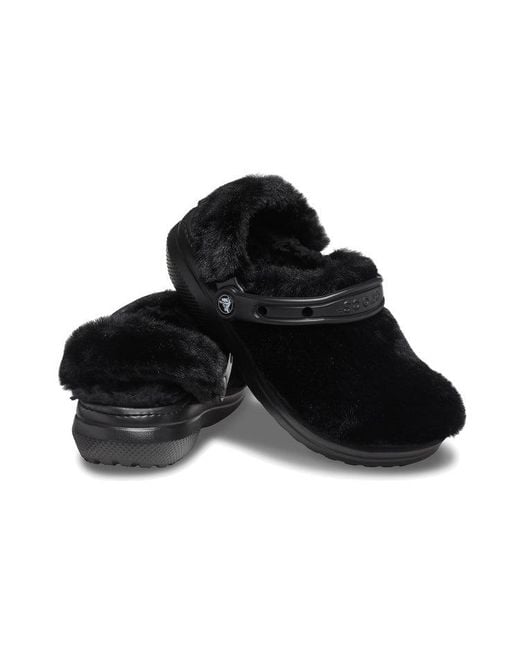CROCSTM Black Classic Fur Sure Slip On Clogs for men