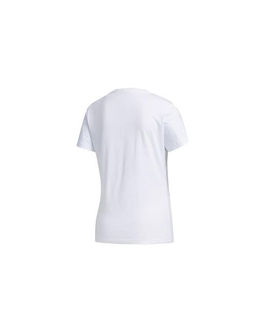 Adidas White (Wmns) Alphabet Logo Printing Training Sports Short Sleeve