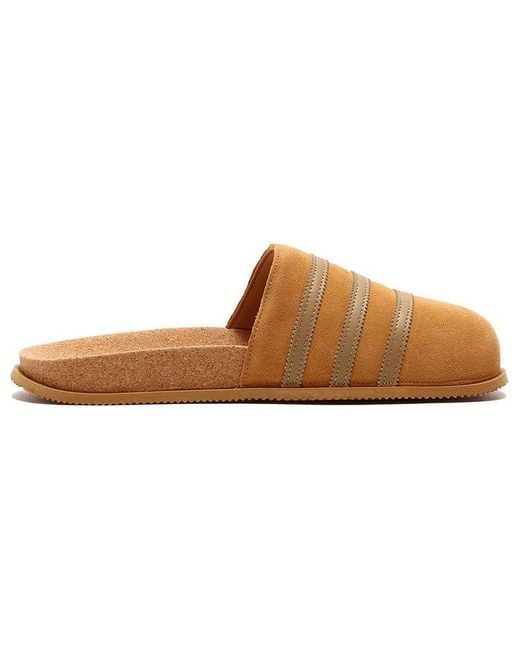 Adidas Brown Adimule Lea Slide 'Light' for men