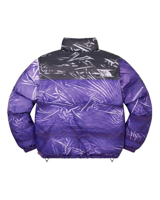 Supreme Purple X The North Face Printed Nuptse Jacket for men