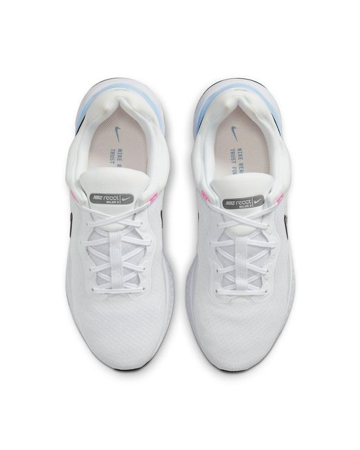 Nike White React Miler 3 Road Running Shoes Bright Crimson Obsidian' for men