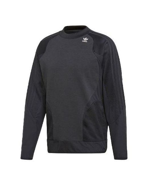 Adidas Blue Originals Sweatshirt Splicing Casual Sports Round Neck Pullover for men