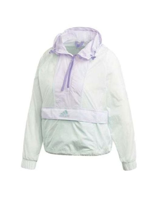 Adidas White (Wmns) Athletics Cropped Wind.Rdy Jacket Asia Sizing
