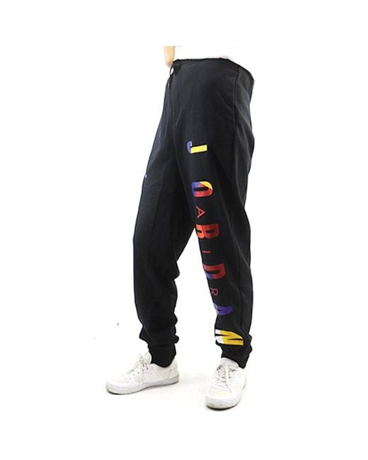 Nike Black Rivals Loopback Colorful Alphabet Logo Sports Long Pants for men