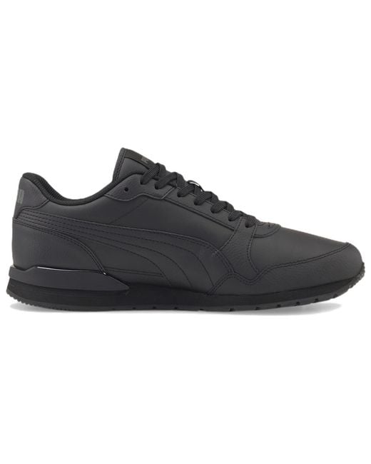 PUMA Black St Runner V3 Leather 'Triple' for men