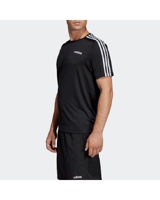Adidas Black D2M Tee Athleisure Casual Sports Short Sleeve for men
