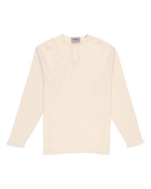 Fear Of God White Fw20 Thermal Long Sleeve Henley Tee 'Cream' for men
