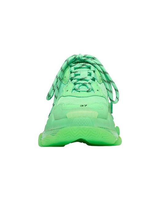 Balenciaga Green Triple S Clear Sole Sneaker