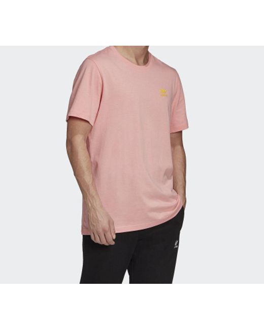 Adidas Pink Originals Front Back Tee Sports Short Sleeve for men
