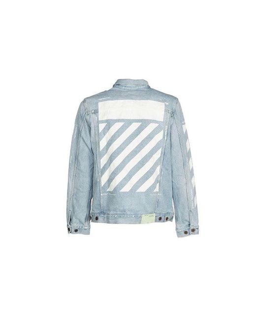 Off-White c/o Virgil Abloh Blue Classic Printing Jacket Denim Ordinary Version for men
