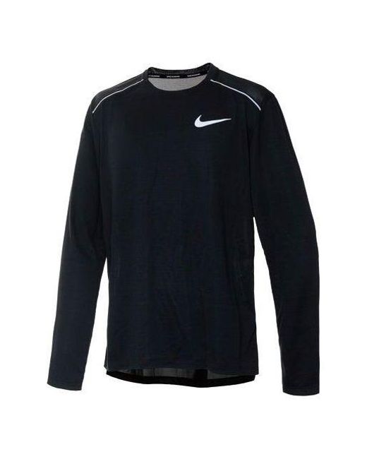 Nike Blue Dri-Fit Mtler Long Sleeves Running Quick Dry Gym Clothes for men