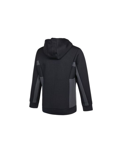 Adidas Blue St Kn Spcr Jkt Contrasting Colors Pocket Knit Sports Hooded Logo Jacket for men