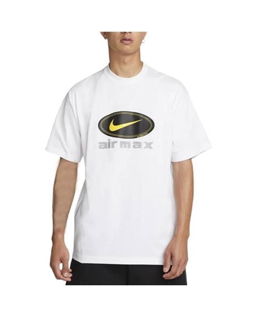 Nike White Logo Alphabet Printing Breathable Round Neck Short Sleeve T-Shirt for men