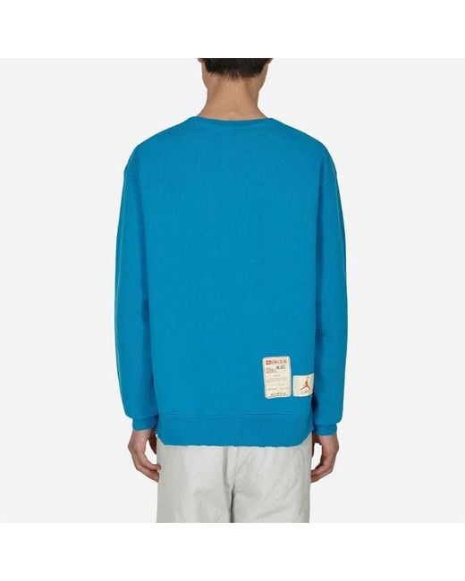 Nike Blue X Union Crossover Ss22 Logo Solid Color Sleeve Sports Round Neck Asia Edition for men
