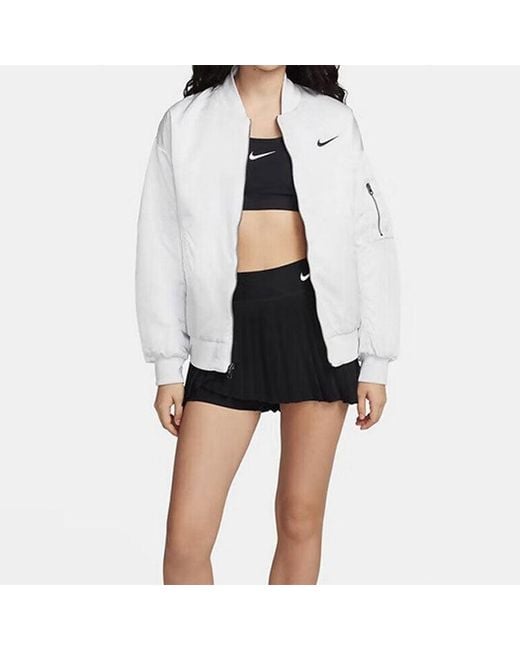 Nike White (Wmns) Reversible Varsity Bomber Jacket