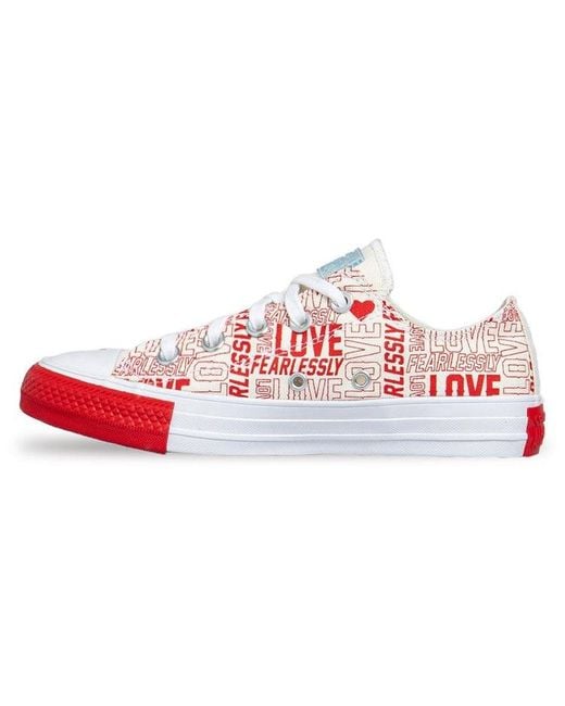 Converse Red (Wmns) Love Fearlessly Chuck Taylor All Star Low Top