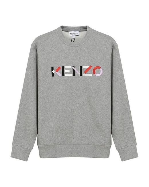 KENZO Gray (Wmns) Embroidery Logo Round-Neck Swea