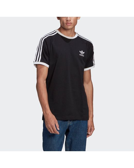 Adidas Black Originals Adicolor Classic S 3 Bands Embroidery Logo Sport Short Sleeve for men