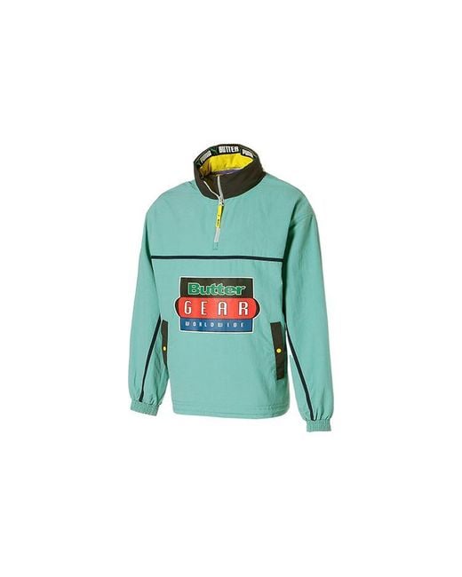 PUMA Green X Butter Goods Lightweight Pop Over Top Half Zip Hoodie for men