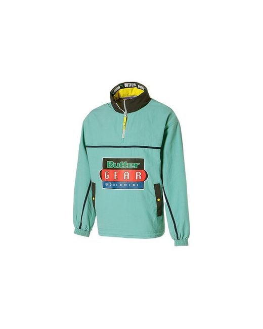 PUMA Green X Butter Goods Lightweight Pop Over Top Half Zip Hoodie for men