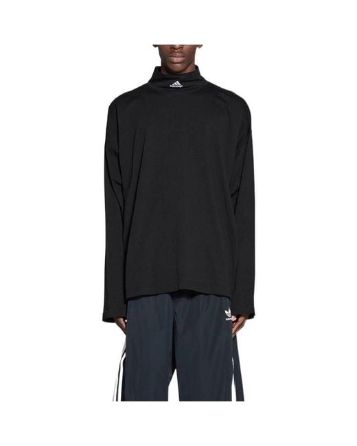 Balenciaga Black X Adidas High Neck Long Sleeve T-Shirt for men